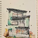 My project for course: Expressive Architectural Sketching with Colored Markers. Un proyecto de Bocetado, Dibujo, Ilustración arquitectónica, Sketchbook e Ilustración con tinta de cailebsketches - 08.04.2023