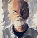Self portrait. Un proyecto de Pintura, Pintura a la acuarela y Dibujo de Retrato de Chris Green - 10.04.2023