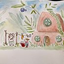 Mój projekt z kursu: Bajkowe światy ilustrowane tuszem i akwarelą. Projekt z dziedziny Trad, c, jna ilustracja, Projektowanie postaci,  R, sunek, Malowanie akwarelą,  R, sunek atramentem i Manga użytkownika Alex Witkowska - 10.04.2023