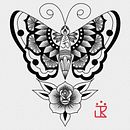 Borboleta Oldschool Mandala. Een project van Traditionele illustratie van Jonathan Rodrigues - 11.04.2023