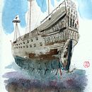 VASA Museum Stockholm Ein Projekt aus dem Bereich Traditionelle Illustration, Skizzenentwurf, Kreativität, Zeichnung, Aquarellmalerei und Sketchbook von Carlos Rincón - 01.04.2023