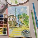 Il mio progetto del corso: Urban sketching: crea paesaggi urbani espressivi. Projekt z dziedziny  Malarstwo, Sketching,  R, sunek, Malowanie akwarelą, Sketchbook,  R i sunek atramentem użytkownika astrattalab - 11.04.2023