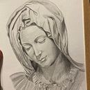 Virgen. Pencil Drawing, and Portrait Drawing project by Ximena Bisbal Garcia-Dyer - 04.14.2023