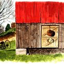Painting again after 25 years. "The Red Barn". Un progetto di Illustrazione tradizionale, Pittura e Pittura ad acquerello di Dan Collins - 09.04.2023
