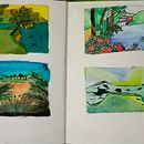 Mi proyecto del curso: Técnicas de ilustración para desbloquear tu creatividad. Un projet de Design , Illustration traditionnelle, Beaux Arts, Peinture, Créativité, Créativité avec les enfants , et Carnet de croquis de Jeannette Saavedra - 17.04.2023