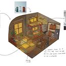 A nice afternoon, in lotti’s studio. Een project van  Tekening, Digitale illustratie,  Concept art y Digitale tekening van carlotta_scaroni - 19.04.2023