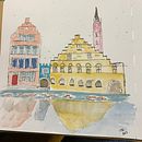 Mijn project van de cursus: Creëer expressieve architecturale schetsen met kleurstiften. Projekt z dziedziny Sketching,  R, sunek,  R, sunek architektoniczn, Sketchbook,  R i sunek atramentem użytkownika Mieke Rogge - 22.04.2023