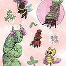 Mein Abschlussprojekt für den Kurs: Von der Natur inspiriert: Illustriere niedliche Charaktere - Insekten-Garten. Un projet de Conception de personnages, Dessin, Illustration numérique , et Dessin numérique de accidentlyfairy - 23.04.2023