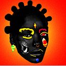 Colorful portray design of Black Woman. Un progetto di Design di Felix Tetteh - 26.04.2023