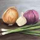Onions in pastel. Een project van Traditionele illustratie y Schilderij van Eileen - 01.07.2019