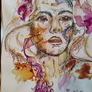 Mein Abschlussprojekt für den Kurs: Experimentelle Porträts mit Tinte, Tee und Alkohol. Een project van  Beeldende kunst, Schilderij,  Tekening y  Illustratie met inkt van Manuela Scharmann - 29.04.2023