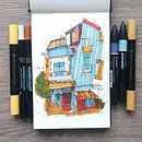 Mój projekt z kursu: Rysunek architektoniczny: kolor i artystyczna ekspresja. Projekt z dziedziny Sketching,  R, sunek,  R, sunek architektoniczn, Sketchbook,  R i sunek atramentem użytkownika mru90 - 30.04.2023
