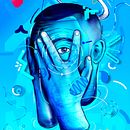 Macadellic Blue. Un proyecto de Ilustración tradicional, Dibujo, Ilustración digital, Dibujo de Retrato, Dibujo digital y Pintura digital de Alessio Villotti - 30.04.2023