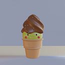 Cone Mochi Ice Cream. Un projet de Illustration traditionnelle, Conception de personnages 3D, Conception 3D , et Conception de personnages de Felicia Arietta - 29.04.2023