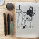 Mon projet du cours : Illustration de personnages de A à Z : visages et silhouettes. Traditional illustration, Character Design, Pencil Drawing, and Drawing project by Aude Alliot - 05.01.2023