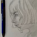 Mi proyecto del curso: Cuaderno de retratos a línea con grafito. Un progetto di Belle arti, Bozzetti, Disegno e Sketchbook di Brenda - 07.05.2023