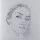 Mi proyecto del curso: Cuaderno de retratos a línea con grafito. Un projet de Beaux Arts, Esquisse , Dessin, Dessin de portrait , et Carnet de croquis de Faby San - 08.05.2023