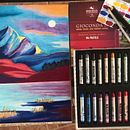 Before autumn (Landscapes with Oil Pastels by Clara Debray) Ein Projekt aus dem Bereich Traditionelle Illustration, Bildende Künste, Bleistiftzeichnung, Zeichnung und Artistische Zeichnung von havanna0928 - 08.05.2023