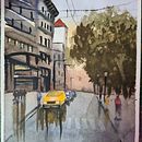 Mon projet du cours : Paysages urbains à l’aquarelle. Een project van Aquarelschilderen van Sabrina Sahnoun - 09.05.2023