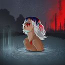 Baño de Luna. Een project van Traditionele illustratie van Alicia Miranda - 22.08.2021