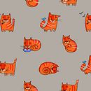 Smiley cats pattern design. Design, Traditional illustration, Character Design, Br, ing, Identit, Product Design, Children's Illustration, Textile Design, and Pattern Design project by evgenia_v_malina - 05.09.2023