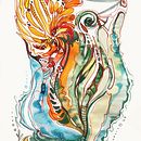 Spirit of the sun and the forest. Projekt z dziedziny Trad, c, jna ilustracja, Malowanie akwarelą,  R, sunek atramentem, Sketching,  Malarstwo,  R i sunek użytkownika Christina Rodina - 13.05.2023