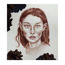 Portret jedną kredką . Desen în creion colorat de Weronika Anna Połtyn - 04.25.2023