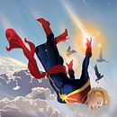 Captain Marvel. Ilustração tradicional, e Design projeto de Afua Richardson - 16.05.2023