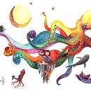 Mi proyecto del curso: Técnicas de acuarela para ilustraciones de ensueño. Un proyecto de Ilustración tradicional, Dibujo, Pintura a la acuarela e Ilustración editorial de Cheryl Araujo - 17.05.2023