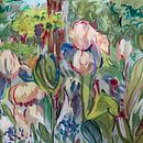 Iris. Een project van  Beeldende kunst, Schilderij,  Acr, lschilderij y  Botanische illustratie van pepaperezenciso - 25.05.2023