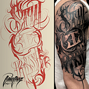 Processo Criativo. Lettering, H, Lettering, and Tattoo Design project by Caio Cruz - 05.31.2023