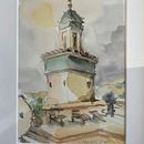 My project for course: Architectural Sketching with Watercolor and Ink. Een project van  Schetsen,  Tekening, Aquarelschilderen,  Architecturale illustratie, Sketchbook y  Illustratie met inkt van agatapilip - 01.06.2023