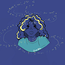 Dans le bleu de la nuit. Traditional illustration project by mathildeganova_mobile - 08.04.2020