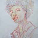 My project for course: Vibrant Portrait Drawing with Colored Pencils. Desenho, Desenho de retrato, Sketchbook, e Desenho com lápis de cor projeto de binendra - 02.06.2023