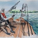 My project for course: Watercolor Techniques for Painting Seascapes. Un proyecto de Pintura, Pintura a la acuarela e Ilustración naturalista				 de Fuzuki - 11.06.2023