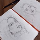 My project for course: Portrait Sketchbooking: Explore the Human Face. Un proyecto de Bocetado, Dibujo, Dibujo de Retrato, Dibujo artístico y Sketchbook de Kseniia Mukhina - 11.06.2023
