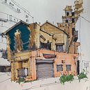 My project for course: Expressive Architectural Sketching with Colored Markers . Schițe, Desen, Ilustrație arhitecturală, Caiet de schițe & Ilustrație cu cerneală de steph_calvet - 06.17.2023