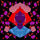 Flower Girl. Traditional illustration, Collage, Drawing, Digital Illustration, Watercolor Painting, Portrait Drawing, and Botanical Illustration project by Ryane Paiva - 06.19.2023
