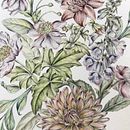 Composición botánica (floristería). Un proyecto de Ilustración naturalista				, Ilustración botánica, Ilustración con tinta, Dibujo a lápiz, Pintura a la acuarela, Ilustración tradicional y Pintura de Pascale Marie Sabelle - 19.06.2023