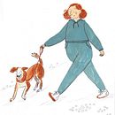 A dog walker. Projekt z dziedziny Trad, c, jna ilustracja, Projektowanie postaci, Craft, Kreat, wność,  R i sunek użytkownika Daria Korol - 20.06.2023