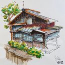 Mijn project van de cursus: Urban Sketching: druk je wereld uit met een nieuw perspectief. Traditional illustration, Sketching, Drawing, Watercolor Painting, Architectural Illustration, and Sketchbook project by Ingrid Bracke - 07.04.2023