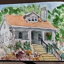 Watercolor painting of our home. Arquitetura, Pintura em aquarela e Ilustração tradicional projeto de Greg Garbinsky - 29.06.2023