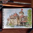 Meu projeto do curso: Caderno de viagem em aquarela. Ilustração tradicional, Pintura em aquarela, Ilustração arquitetônica, e Sketchbook projeto de rubysand13 - 06.07.2023