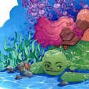 Meerjungfrau und Meerfreund. Un progetto di Illustrazione tradizionale, Belle arti, Pittura, Pittura ad acquerello, Illustrazione infantile e Pittura gouache di Yvonne Matern - 15.08.2021
