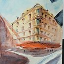 My project for course: Architectural Sketching with Watercolor and Ink Ein Projekt aus dem Bereich Skizzenentwurf, Zeichnung, Aquarellmalerei, Architektonische Illustration, Sketchbook und Illustration mit Tinte von Emiliya B - 07.07.2023