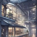 Galleries, corridors, kitchens, balconies & bars (AI Prompting). Projekt z dziedziny  Kolaż, Komunikacja, Concept art, Kreat, wność,  Manager art, st, czn, Design,  Projektowanie 3D, Projektowanie c, frowe, Projektowanie graficzne, Trad, c, jna ilustracja, Pattern design i Pixel art użytkownika leantamplan - 08.07.2023