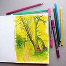 My project for course: Sketchbook Landscapes: A Colorful Approach Ein Projekt aus dem Bereich Skizzenentwurf, Kreativität, Bleistiftzeichnung, Zeichnung und Sketchbook von beata_moryl_1 - 10.07.2023