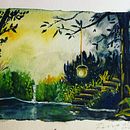 Mi proyecto del curso: Ilustración de paisajes de fantasía con acuarela y gouache. Un projet de Beaux Arts, Peinture, Aquarelle, Illustration naturaliste , et Peinture gouache de Angela González - 17.07.2023