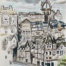 Edinburgh's Skyline. Un proyecto de Bocetado, Dibujo, Ilustración arquitectónica, Sketchbook e Ilustración con tinta de Rina R - 20.07.2023