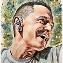 Watercolor Portrait_Chester Bennington Ein Projekt aus dem Bereich Aquarellmalerei, Porträtzeichnung, Malerei, Zeichnung und Realistische Zeichnung von Maria Gabriela Florentino - 20.07.2022